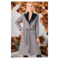 Z6671 DEWBERRY LADIES' COAT-PLAIN GREY