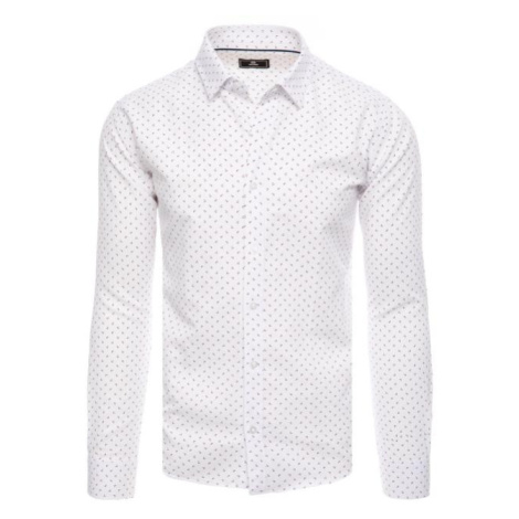 Pánské vzorované košile v bílé barvě DStreet