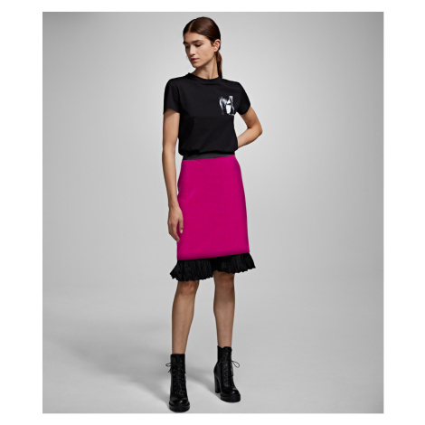 Sukně Karl Lagerfeld Karl X Carine Velvet Skirt - Růžová