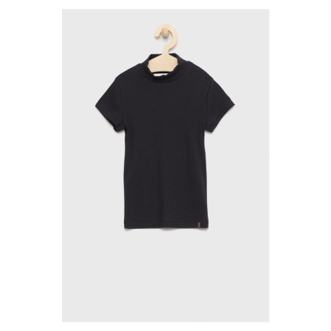 Dětské tričko Abercrombie & Fitch černá barva, s pologolfem