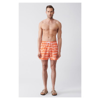 Avva Orange Quick Dry Printed Standard Size Comfort Fit Swimsuit Swim Shorts