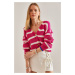 Bianco Lucci Women's White Striped Cardigan