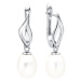 Gaura Pearls Stříbrné náušnice s bílou 7.5-8 mm perlou Paloma, stříbro 925/1000 SK22110EL/W Bílá
