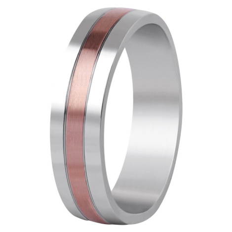 Beneto Bicolor snubní prsten z oceli SPP10
