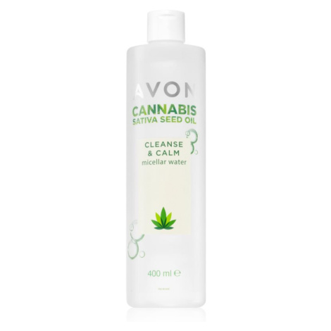 Avon Cannabis Sativa Oil Cleanse & Calm odličovací micelární voda se zklidňujícím účinkem 400 ml