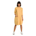 model 18001885 Oversized šaty s přední kapsou žluté - BeWear