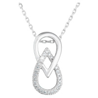 Evolution Group Stříbrný náhrdelník se zirkony bílý 882006.1