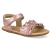 Barefoot dětské sandály Tip Toey Joey - Ruffle Rose Gold růžové