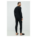 Pyžamové tričko s dlouhým rukávem Polo Ralph Lauren černá barva, s potiskem, 714899615