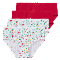 lupilu® Dívčí kalhotky s BIO bavlnou, 4 kusy (červená/bílá)