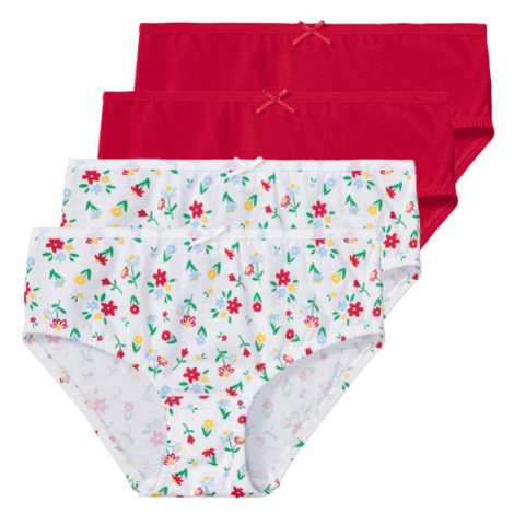 lupilu® Dívčí kalhotky s BIO bavlnou, 4 kusy (červená/bílá)