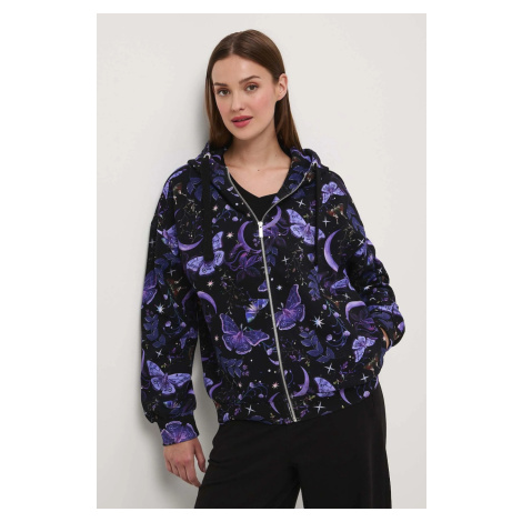 Mikina Medicine dámská, černá barva, s kapucí