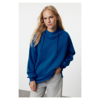 Trendyol Saks Hooded Oversize/Wide Pattern Thick Polar Fleece Knitted Sweatshirt