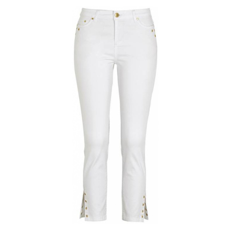 Strečové džíny s kroužky zlaté barvy