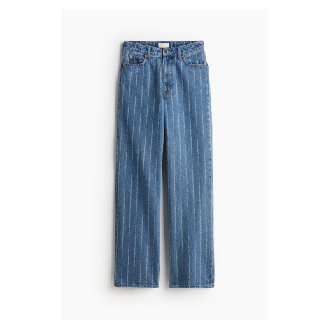 H & M - Džínové kalhoty's puky - modrá H&M