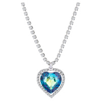 Preciosa Nádherný náhrdelník modré srdce s českým křišťálem 2025 46
