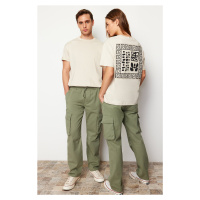 Trendyol Light Khaki Unisex Regular Fit Cargo Pocket Trousers