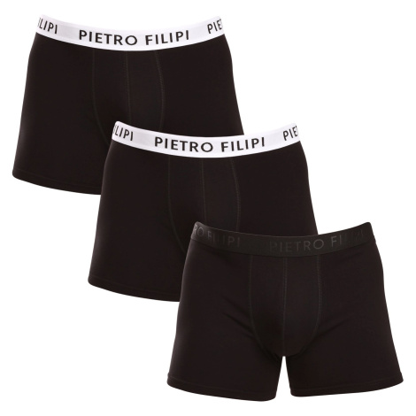 3PACK pánské boxerky Pietro Filipi černé (3BCL007)