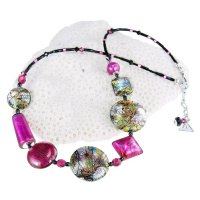 Lampglas Hravý náhrdelník Sweet Candy s 24karátovým zlatem a ryzím stříbrem v perlách Lampglas N