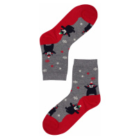Happy Bear dámské ponožky vánoční motiv šedá