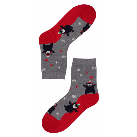 Happy Bear dámské ponožky vánoční motiv šedá Aura.Via
