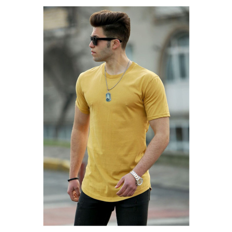 Madmext Pánské Basic žluté tričko 4500