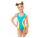 Dívčí jednodílné plavky Bibione tyrkysové neonové