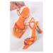 Oranžové sandály na tenkém podpatku 1-28030