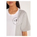 Calvin Klein Calvin Klein dámské bílé tričko CK ROUND LOGO BLOCKED TEE