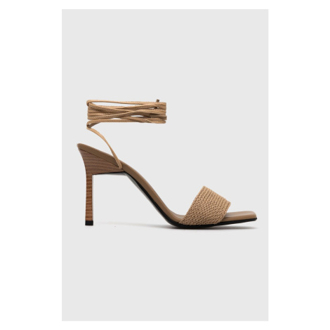 Sandály Calvin Klein GEO STIL GLADI SANDAL 90HH béžová barva, HW0HW01467
