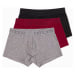 Ombre Men's cotton boxer shorts with logo - 3-pack mix