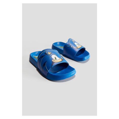 H & M - Koupací pantofle's potiskem - modrá H&M
