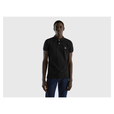 Benetton, Black Slim Fit Polo United Colors of Benetton