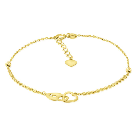 GEMMAX Jewelry Zlatý řetízek na ruku Zámek srdce - 17 + 2 cm, volitelná délka GLBYN-19-34681