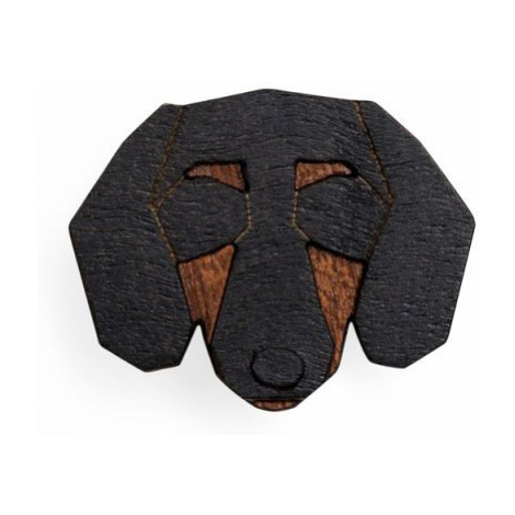 Dřevěná brož ve tvaru psa Dachshund Brooch BeWooden