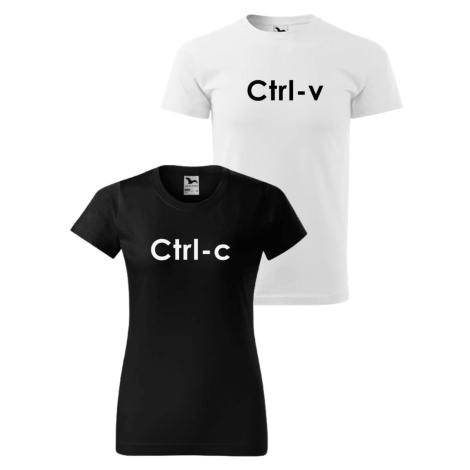 DOBRÝ TRIKO Párová trička s vtipným potiskem CTRL Barva: Bílé pánské + Černé dámské tričko