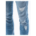 Světle modré pánské slim fit džíny s potrhaným efektem P1024