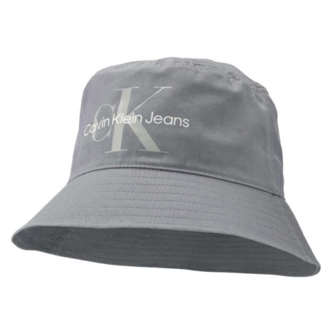 Calvin Klein MONOGRAM SOFT BUCKET HAT Unisexový klobouk, šedá, velikost