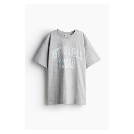 H & M - Oversized tričko's potiskem - šedá H&M