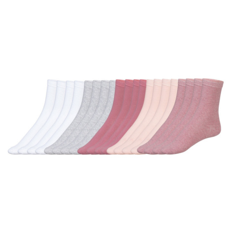 esmara® Dámské ponožky, 20 párů (bílá/růžová/šedá)