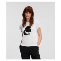 Tričko karl lagerfeld boucle profile t-shirt bílá