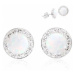 JSB Bijoux Opálky s obtahem White zdobené křišťálovými kameny Swarovski® (Ag925/1000; 1,44 g, ku