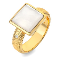 Hot Diamonds Pozlacený prsten s diamantem a perletí Jac Jossa Soul DR247 52 mm