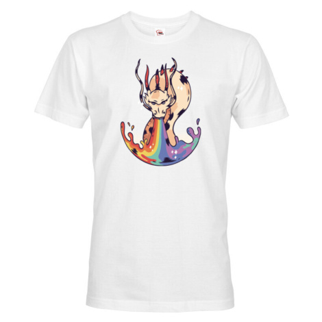 Pánské tričko s potiskem draka a duhy - skvělý dárek pro milovnice draků BezvaTriko