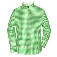 James&Nicholson Pánská kostkovaná košile JN638 Green