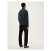 Tmavě šedý pánský svetr na zip Marks & Spencer