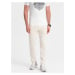 Men's sweatpants with unlined leg - cream V11 OM-PABS-0206