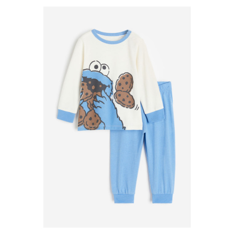 H & M - Bavlněné pyžamo's potiskem - modrá H&M
