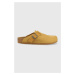 Semišové pantofle Birkenstock Boston Corduroy pánské, hnědá barva, 1025647