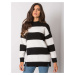 Lady's black and white striped sweater